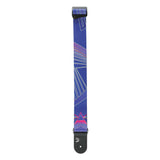 The Outrun Guitar Strap Line, features bright colors and imagery inspired by the retro 1980's outrun aesthetic. Designed for players of all genres, D'Addario woven straps offer designs that will please even the most discerning player. From iconic themes to unique patterns and artwork, these durable straps are sure to accent any guitar and are adjustable from 35" to 59.5" long.