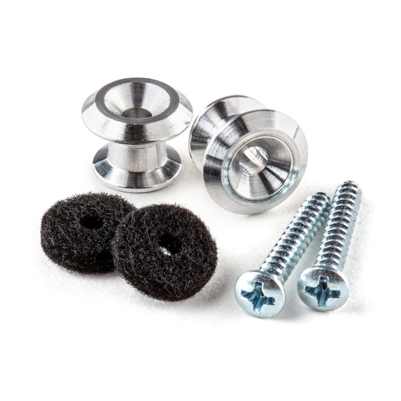 Upgrade the security of your guitar or bass with these high-quality aluminum strap buttons. From the same folks that bring you the best-selling Dunlop Straplok® Retainer System, these strap buttons are built to last with an extra wide flange that will keep your strap securely connected to your instrument. 