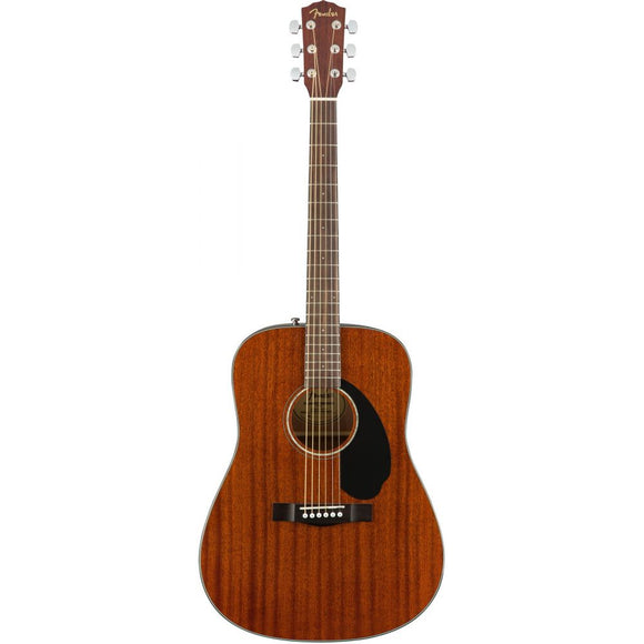 The Fender CD-60S All-Mahogany adds a solid mahogany top to one of our most popular models for a distinctly organic flavor. It is ideal for players looking for a high-quality affordable dreadnought with great tone and excellent playability. Featuring the new easy-to-play neck, and mahogany back and sides, the CD-60S All-Mahogany is perfect for the couch, the beach or the coffeehouse—anywhere you want classic Fender playability and sound.