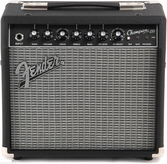 Simple to use and versatile enough for any style of guitar playing, there's a Fender Champion amp that's right for you whether you’re looking for your first practice amp or affordable stage gear. The 20-watt Champion 20 features a single 8