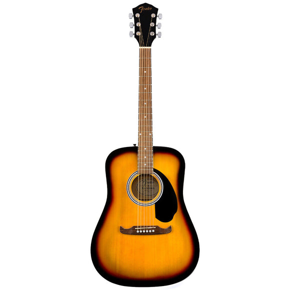 The FA-125 is a visually stunning guitar with a budget-friendly price. Quality laminate construction with a modern Fender 3 3 headstock and Viking bridge create an easy-playing instrument that sounds great. Beginners and developing players will appreciate this guitar, which features a nato neck that gives the guitar lively tone and a smooth playing feel.