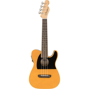 Tipping the hat to Fender’s iconic guitar body shapes, the Fullerton Series ukuleles are nothing short of electric. The Fullerton Telecaster departs from traditional ukulele construction and aesthetics, while remaining faithful to Fender’s history.
