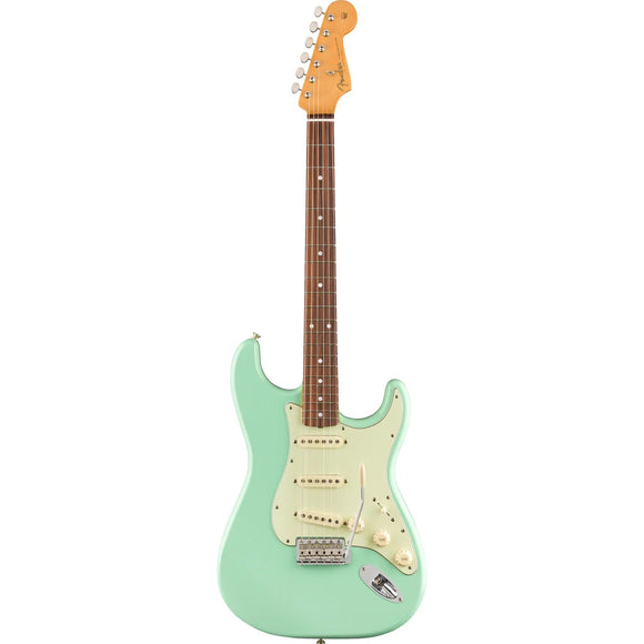 For players who want the style and sound of Fender’s golden era, we created the Vintera® ‘60s Stratocaster®. Equipped with the coveted features that defined the decade—including period-accurate neck profile and playing feel, along with re-voiced pickups—this guitar has all of the chime and articulation that made the Stratocaster a legend.