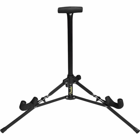 SAFE INSTRUMENT STORAGE AND DISPLAY FOR YOUR SPACE Stylish yet compact, the Fender Mini Stand is sturdy enough to firmly hold a Tele® or Strat® guitar but folds down to fit in most gig bags or cases.