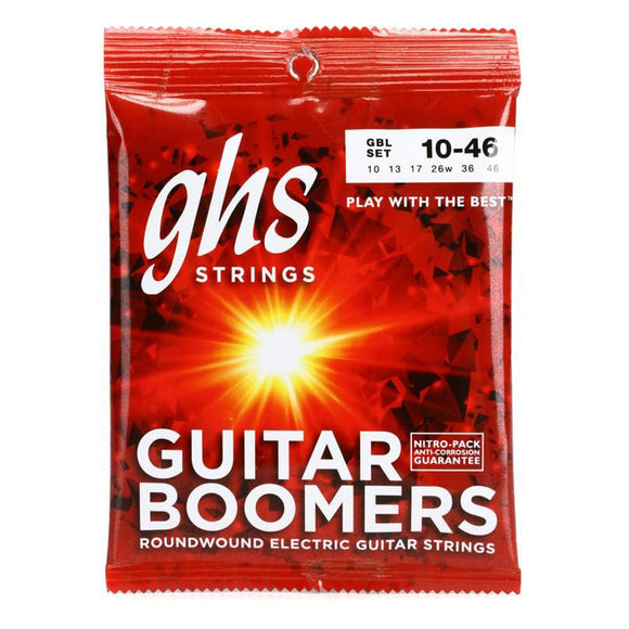 Since 1975, GHS Guitar Boomers™ have been THE POWER STRING, and continue to set the standard for musicians in nearly every genre of music. Nickel-plated steel wound over a round core brings a bright tone with a powerful attack, that lasts for an extended period of time. 