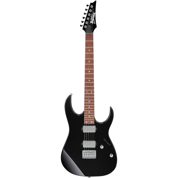 Crafted for high-octane rockers, the Ibanez GIO GRG121SP solidbody electric guitar features a comfortably contoured poplar body and two Classic Elite humbucking pickups that exhibit both bark and bite. For maximum tuning stability, the GRG121SP sports an F106 hardtail bridge.