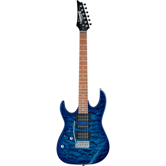 The Ibanez GRX70QAL is an affordable guitar — but you wouldn’t know it from looking. Its eye-popping quilted maple top gives it an expensive look that belies its price tag. But the GRX70QAL isn’t about looks — it delivers killer sound to match. Its poplar body supplies a resonant, balanced-sounding base for your tone.