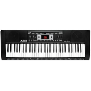 The Alesis Harmony 61 MK3 keyboard has 61 piano-style keys, built-in speakers, and 300 high-quality built-in sounds covering a wide variety of instruments--pianos, strings, brass, woodwinds, percussion, mallets, guitars, synths, even sound effects! You can layer multiple sounds together in “Dual” mode or split two sounds across the keyboard in “Split” mode. 