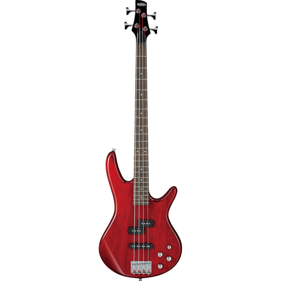 The Ibanez GSR200 Bass - Transparent Red features a thinner necks with thinner nuts than traditional basses and lightweight, balanced, comfort-contoured Agathis bodies for playing comfort. 