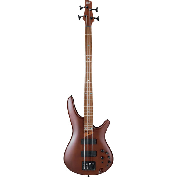 The Ibanez SR500E 4-string electric bass offers one of the most playable necks in its class. With its thin 5-piece jatoba/walnut construction and SR4 profile, you won't believe how fast this neck plays and how effortlessly you can access the upper frets, thanks to this sleek instrument's deep cutaways.