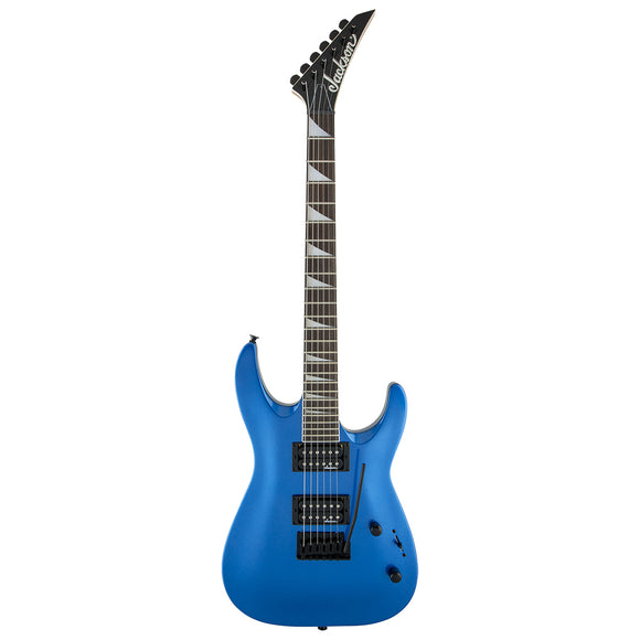 The Jackson JS22 DKA - Metallic Blue has an elegantly arch-topped basswood body, bolt-on maple speed neck with graphite reinforcement, compound-radius (12