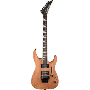 The Jackson JS32DKA Arch Top - Natural has an elegantly arch-topped Mahogany body, bolt-on maple speed neck with graphite reinforcement, compound-radius (12"-16") bound Amaranth fingerboard with 24 jumbo frets and pearloid sharkfin inlays, and a bound headstock.