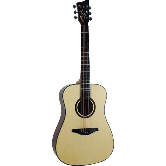 The Jay Turser JTA 53 SBL is a 3/4 Size Dreadnought Acoustic Guitar in Matte Natural.