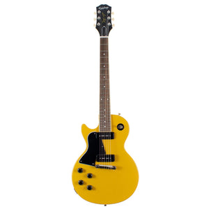 The Epiphone Les Paul Special is part of Epiphone’s new Inspired by Gibson Collection and is designed to recreate the sound of the rare single cutaway 1950s era Gibson Les Paul Special. Featuring a Mahogany body with a beautiful reproduction of the iconic TV Yellow finish and powered by critically acclaimed P-90 PRO™ soapbar single-coil pickups and CTS electronics.