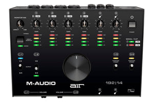 The M-Audio AIR 192|14 is an 8-in 4-out feature-packed USB audio/MIDI interface that provides all of the connections and software you need to easily create professional 24-bit/192kHz studio-quality recordings.