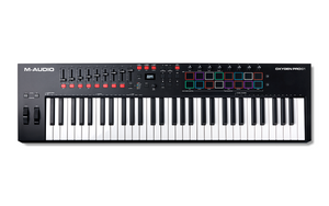 The M-Audio OXYGENPRO61 is a powerful, 61-key USB powered MIDI controller complete with an arsenal of must-have production tools to streamline your creative process.