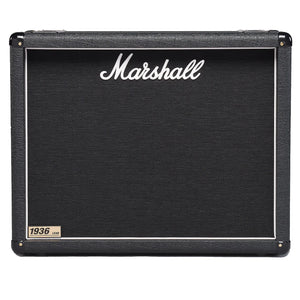 The Marshall 1936 2x12 Cabinet has 2 - 12" Celestion G12T75 speakers to handle 150W. Size matches full-size Marshall heads.