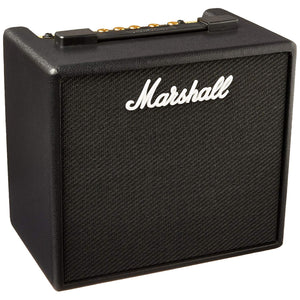 The Marshall Code 25 packs decades of classic Marshall sounds into a travel-friendly combo amp. Browse over 100 presets for instant inspiration at home or on the road, or mix and match digitally modeled Marshall preamps, power amps, and speaker cab emulations to customize convincing tones for the stage and studio.