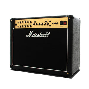 In a nutshell, the Marshall all-valve, 2-channel JVM210C combo is a 2-channel version of the most versatile Marshall amplifier ever made, the JVM410C. It also boasts more gain than any other Marshall to date-and that's really saying something. Each of its 2 channels are completely independent of each other, and they boast 3 Modes, all 6 of which are footswitchable and feature their own unique gain structure.