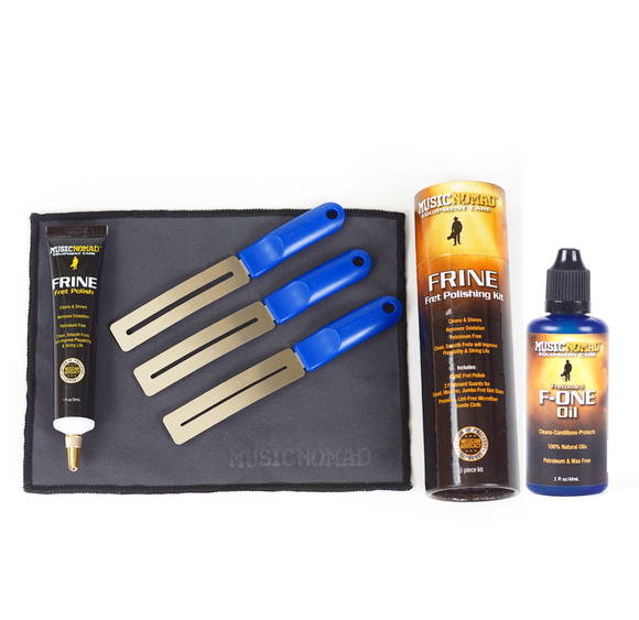 MusicNomad Total Fretboard Care Kit gives you all the products to restore, maintain and protect your frets and fretboard wood to give it that showroom look and feel