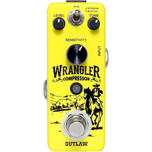 Dial in subtle, transparent compression, or opt for a more pronounced effect with prolonged sustain with the Outlaw Effects Wrangler Compressor.  Tone control gives you the option of adding some color to your sound.