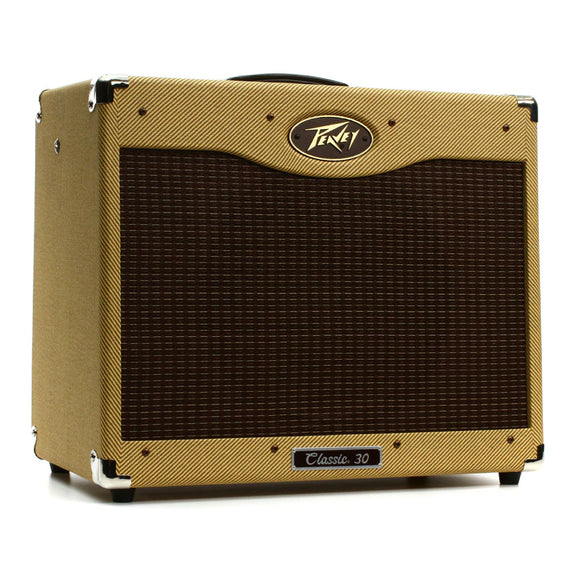 The Peavey Classic® 30 112 Guitar Combo Amp Revered by blues, country and rock players alike, these true all-tube amps span the tonal landscape from vintage to contemporary with ease. These amps are drenched in the tone that can only come from the combination of three 12AX7 and four EL84 tubes.