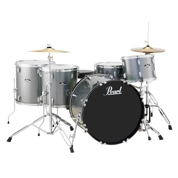 Pearl Roadshow 5-Piece Drum Kit w/ Cymbals - Charcoal Metallic