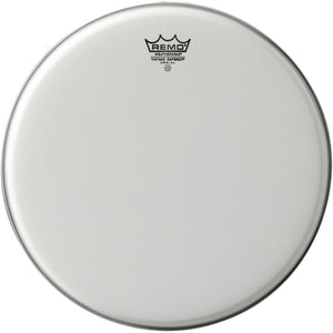 The Remo Emperor Coated 12" drumhead features warm, open tones with increased durability and projection.