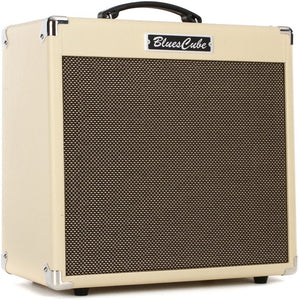 With the Roland Blues Cube Hot Amplifier - Vintage Blonde, guitarists can tap into Roland’s acclaimed Tube Logic tone in the most compact Blues Cube combo amp. It is ready to be carried from home out to studios and stages.