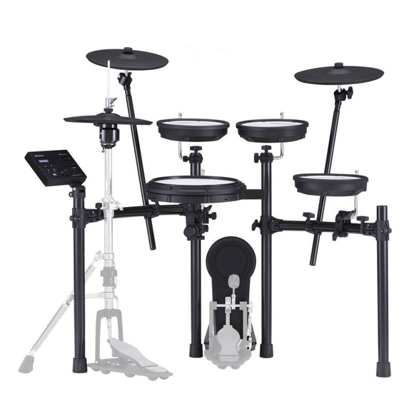 The Roland TD-07KVXS Electronic Drum Kit is the pinnacle of Roland’s TD-07 V-Drums series, offering the ultimate complement of pads and cymbals to satisfy the most demanding drummers.