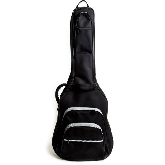 This deluxe padded gig bag offers a host of features, including adjustable back-pack straps, large exterior pockets, heavy duty zippers, reflective strips and more.