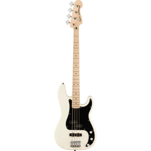 The best value available in today's bass guitar designs, the Squier Affinity P/J Bass Guitar - Olympic White, Maple Fretboard rocks classic tone and comfortable feel, along with updated features. The addition of a punchy Jazz Bass® bridge pickup to the traditional split single-coil Precision Bass® pickup makes this instrument one of the most tonally versatile basses you'll ever play.