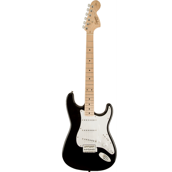 A superb gateway into the time-honoured Fender® family, the Squier Affinity Stratocaster - Black, Maple Fretboard delivers legendary design and quintessential tone for today's aspiring guitar hero.