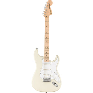 A superb gateway into the time-honoured Fender® family, the Squier Affinity Stratocaster - Olympic White, Maple Fretboard delivers legendary design and quintessential tone for today's aspiring guitar hero.