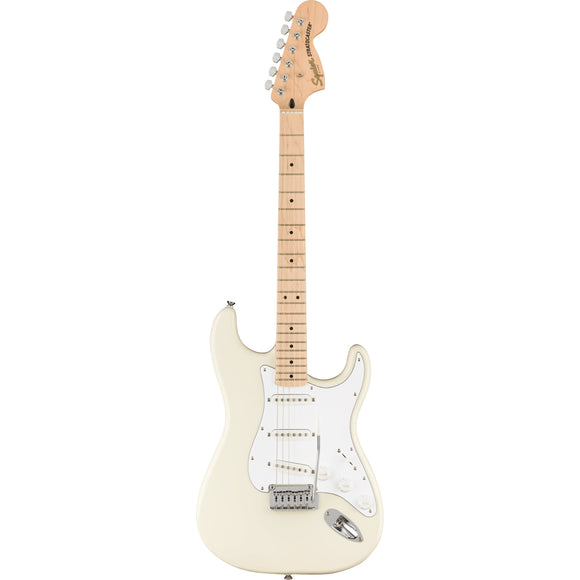 A superb gateway into the time-honoured Fender® family, the Squier Affinity Stratocaster - Olympic White, Maple Fretboard delivers legendary design and quintessential tone for today's aspiring guitar hero.