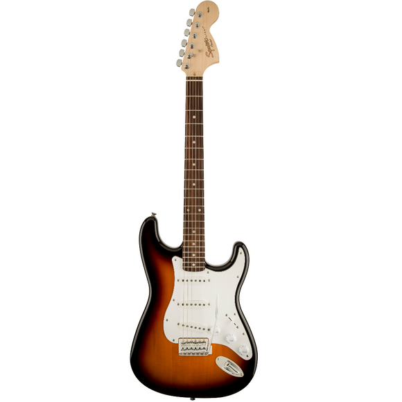 A superb gateway into the time-honoured Fender® family, the Squier Affinity Stratocaster - Sunburst, Laurel Fretboard delivers legendary design and quintessential tone for today's aspiring guitar hero.