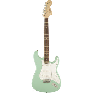 A superb gateway into the time-honored Fender® family, the Squier Affinity Stratocaster - FSR Surf Green delivers legendary design and quintessential tone for today’s aspiring guitar hero.