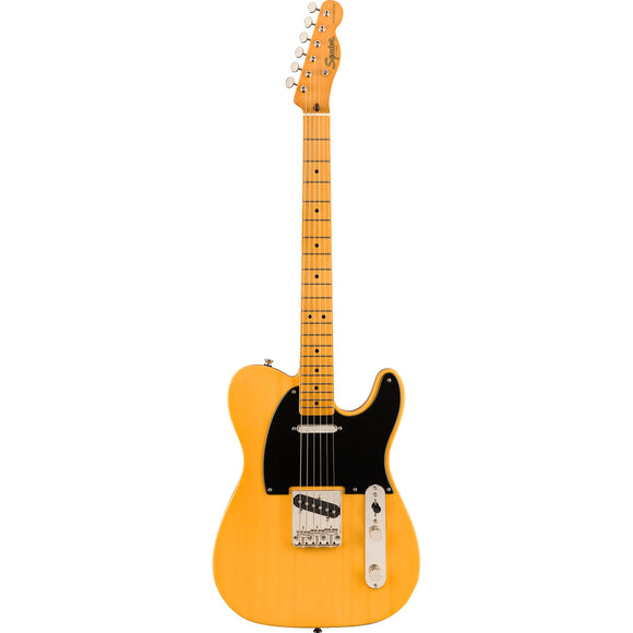A celebration of the birth of the Tele® in the early 1950s, the Squier Classic Vibe '50s Telecaster - Butterscotch Blonde creates incredible tone courtesy of the Fender-Designed alnico single-coil pickups.
