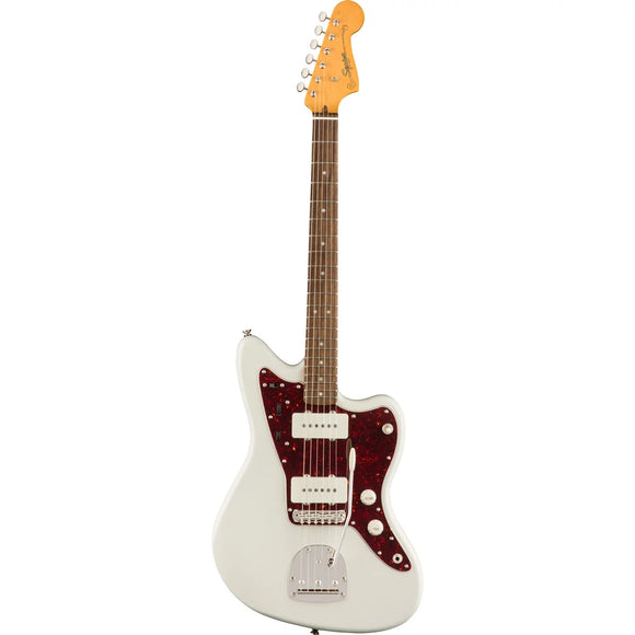 The Classic Vibe ‘60s Jazzmaster® is a faithful and striking homage to the iconic Fender favorite, producing undeniable Jazzmaster tone courtesy of its dual Fender-Designed alnico single-coil pickups. Player-friendly features include a slim, comfortable “C”-shaped neck profile with an easy-playing 9.5”-radius fingerboard and narrow-tall frets, a vintage-style tremolo system for expressive string bending effects, and a floating bridge with barrel saddles for solid string stability. 