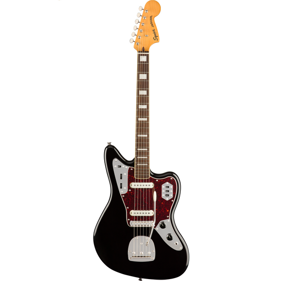 The Classic Vibe ‘70s Jaguar® turns up the volume on retro style and produces incredible tone courtesy of its dual Fender-Designed alnico single coil pickups. Small hands will appreciate the short 24” scale length and slim, comfortable “C”-shaped neck profile with an easy-playing 9.5”-radius fingerboard and narrow-tall frets. This Jaguar is faithful to the original with a vintage-style tremolo system for expressive string bending effects and floating bridge with barrel saddles for solid string stability.