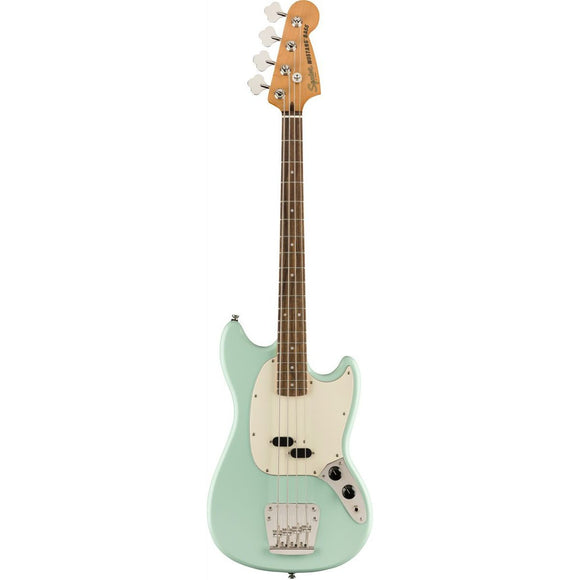While small in stature, the Squier Classic Vibe '60s Mustang Bass - Surf Green packs a punch of incredible tone courtesy of the Fender-Designed alnico split-coil pickup.