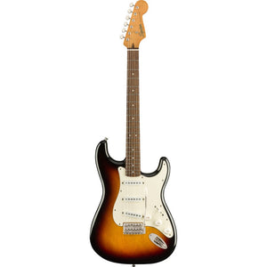A tribute to the 1960s evolution of the Strat®, the Squier Classic Vibe '60s Stratocaster - Sunburst creates incredible tone courtesy of a trio of Fender-Designed alnico single-coil pickups.