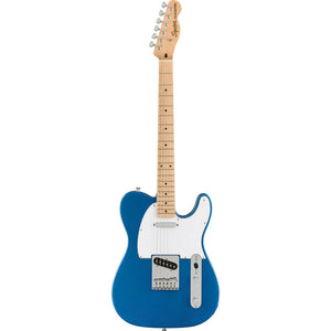 A superb gateway into the time-honored Fender® family, the Squier® Affinity Series™ Telecaster® delivers legendary design and quintessential tone for today’s aspiring guitar hero. This Tele® features several player-friendly refinements such as a thin and lightweight body, a slim and comfortable “C”-shaped neck profile, a string-through-body bridge for optimal body resonance and sealed die-cast tuning machines with split shafts for smooth, accurate tuning and easy restringing.