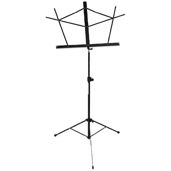 Stageline MS2BKB Music Stand - Black with Bag Features Folding 2 section wire music stand Adjustable Sturdy tripod base. Includes carry bag with shoulder strap.