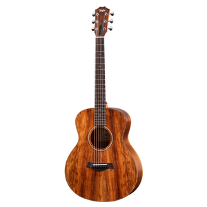 The GS Mini-e Koa brings the vibrant sound and organic beauty of Hawaiian koa to Taylor's ultra-popular reduced-scale acoustic guitar. The GS Mini's compact proportions make it a great choice for players who take their music on the road, and with a solid koa top, this model serves up a rich, bold sound that punches well above its weight for a smaller guitar. 