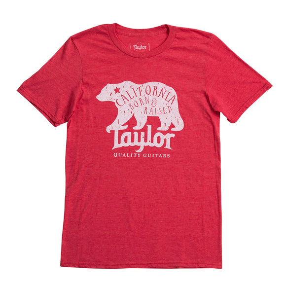 Show your California stripes with this t-shirt featuring the Taylor logo and an original bear design.