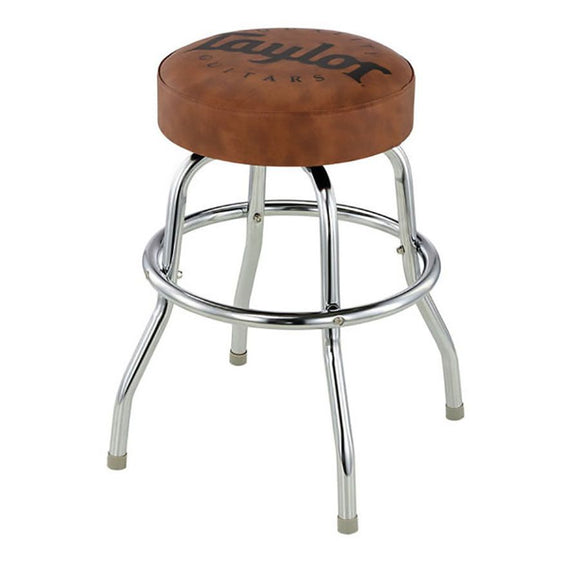 The Taylor Bar Stool is ready to keep you comfortable while you make music. Theclassic design features a comfortable padded swivel seat in a marbled brown matte vinyl finish with a black Taylor logo. At 24