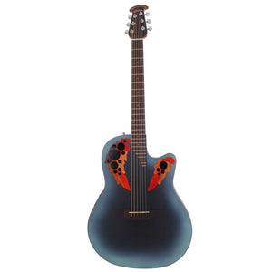 The Ovation Celebrity Elite CE44-RBB acoustic-electric guitar combines Ovation's innovative Lyrachord body with a solid spruce top for sweet tone with gorgeous looks to match.