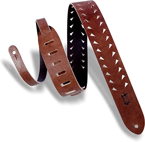 Levy's Veg-Tan Leather Guitar Strap -  CO Tiger Tooth