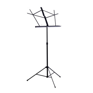 The Yorkville BS104B Music Stand is a portable and collapsible music stand in black finish. It also includes a clip on both ends of the stand in order to hold sheet music securely. 